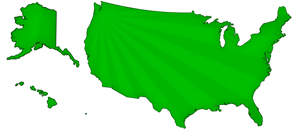 US Map showing Tree Dimensional tree house and canopy tour projects